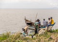 2017 Sept 17: Kaloka Beach, Kisumu County, Kenya. Men are resting after the morningÃ¢â¬â¢s fishing.